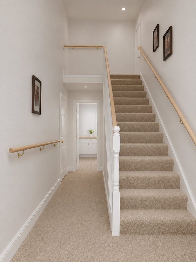Hallway stair rail